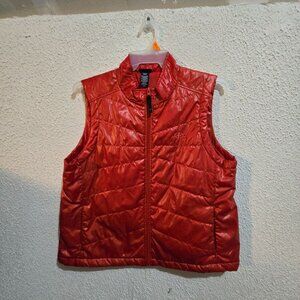 NordicTrack Red Puffer Vest XL Polyester Quilted Shell Lightweight Insulated Wom